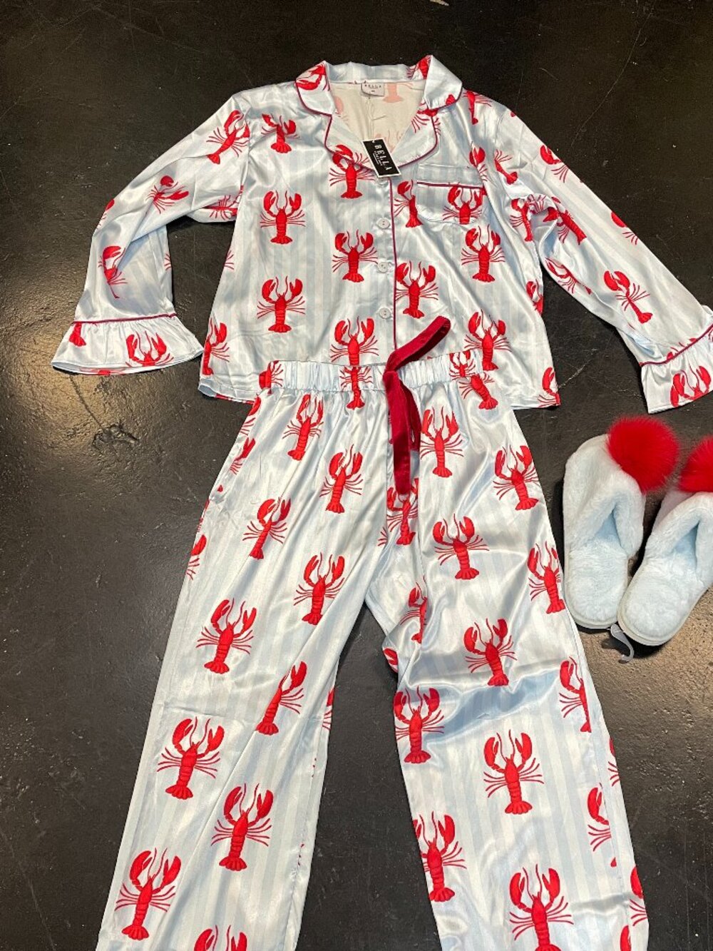 Bella Light Blue Lobster Print PJ Pants Sets pajama sleep set